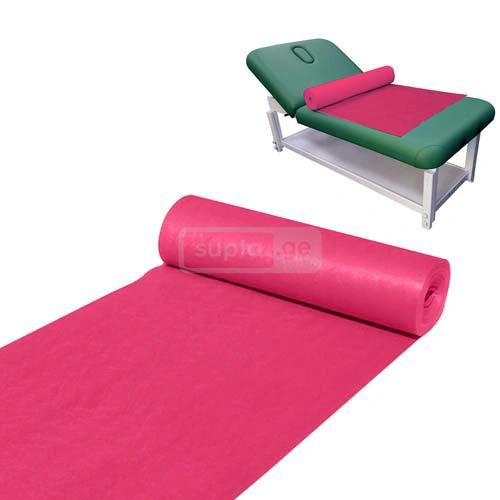 Fiber Disposable Bed Roll Pink 60cm/100m